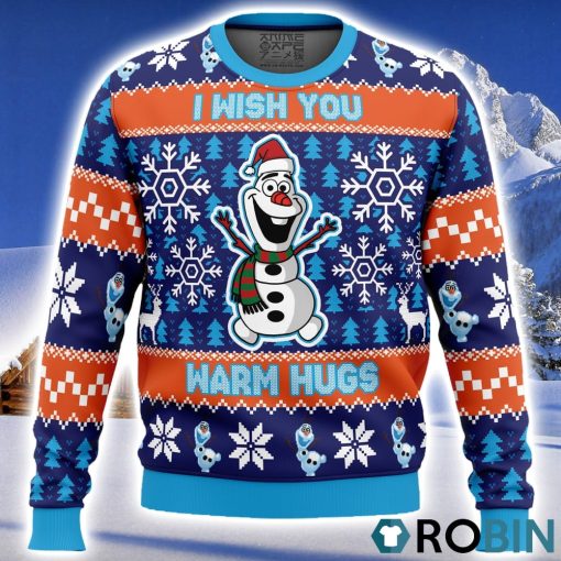 Warm Hugs Frozen Ugly Christmas Sweater 3D