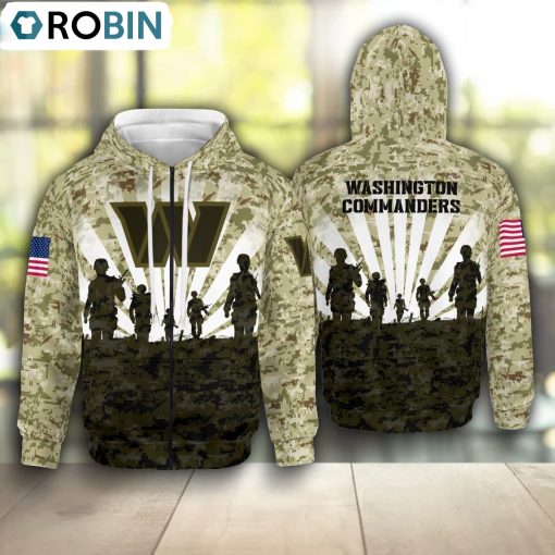 Washington Commanders Camouflage Pattern Hoodie and Zip Hoodie, Washington Commanders Unique Gifts