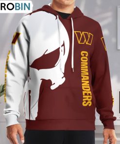 Washington Commanders Punisher Skull Hoodie and Zip Hoodie, Washington Commanders Merch