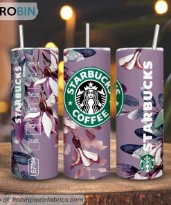 Watercolor Flower Starbucks Coffee 3D Printed Skinny Tumbler