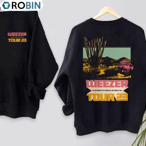 Weezer T Shirt, Weezer 2023 Concert Crewneck Sweatshirt Tee Tops