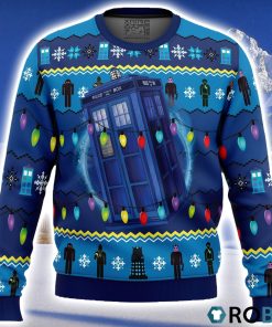Whos Outside Doctor Who Ugly Christmas Sweater 3D