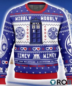 Wibbly Wobbly Doctor Who Ugly Christmas Sweater 3D