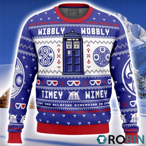 Wibbly Wobbly Doctor Who Ugly Christmas Sweater 3D