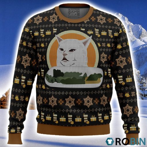 Woman Yelling At Cat Meme V2 Ugly Christmas Sweater 3D