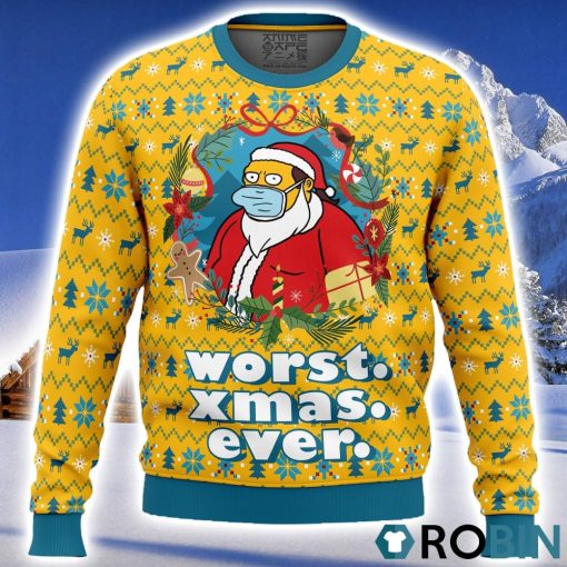 Worst Christmas Ever Simpsons Ugly Christmas Sweater 3D