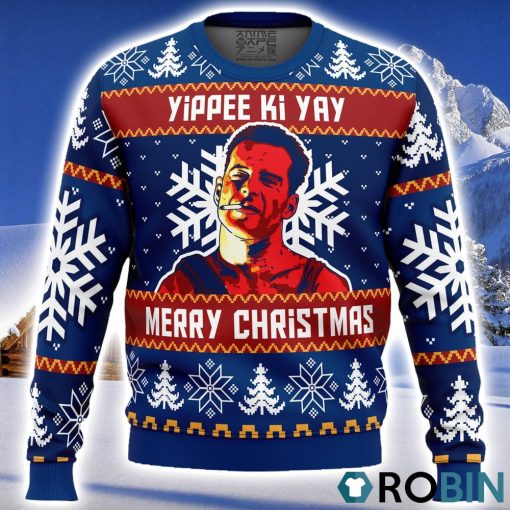 Yippee Ki Yay Die Hard Ugly Christmas Sweater 3D