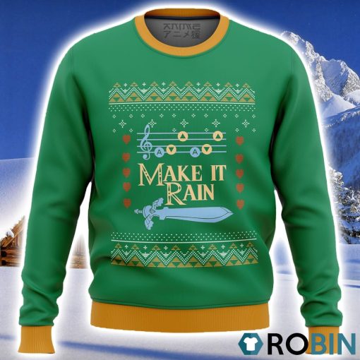 Zelda Make it Rain Ugly Christmas Sweater 3D