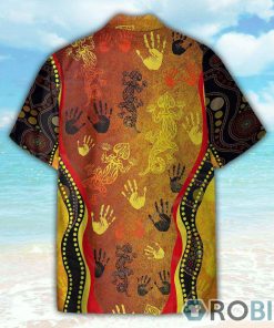 Aboriginal Australia Rock Painting Hand Lizard Art Golden Style Hawaiian Shirt Aboriginal Australia Rock Painting Hand Lizard Art Golden Style Hawaiian Shirt