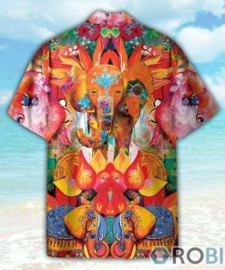 Abstract Colorful Art Of Elephant India Style Hawaiian Shirt Abstract Colorful Art Of Elephant India Style Hawaiian Shirt