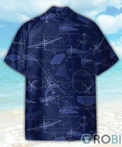 Aerodynamics Airplane Engineering Drawing Pictures Hawaiian Shirt