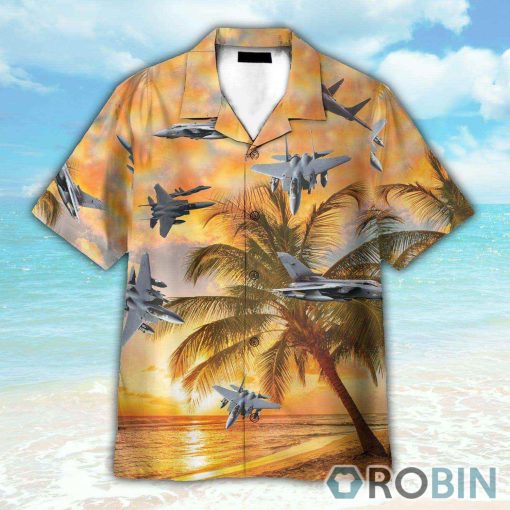 Air Force McDonnell Douglas F 15 Eagle Hawaiian Shirt
