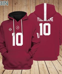 Alabama Crimson Tide Hoodie Custom Name and Number Alabama Crimson Tide Hoodie Custom Name and Number
