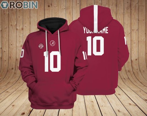 Alabama Crimson Tide Hoodie Custom Name and Number