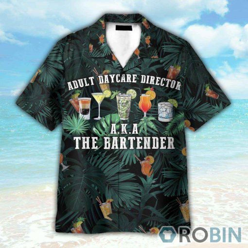 Aldult Daycare Director Aka The Bartender Tropical Pattern Hawaiian Shirt