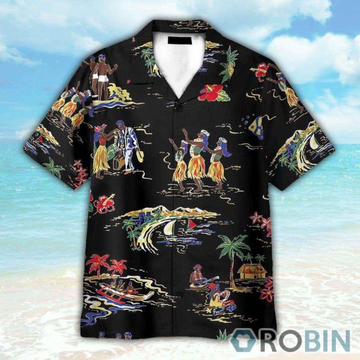 Aloha Hula Girls Dance On The Beach Hawaiian Shirt