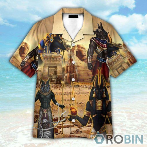 Amazing Anubis And The Pyramid Ancient Egypt Hawaiian Shirt