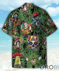 Amazing Hippie Mushroom And Green Weed Hawaiian Shirt Amazing Hippie Mushroom And Green Weed Hawaiian Shirt