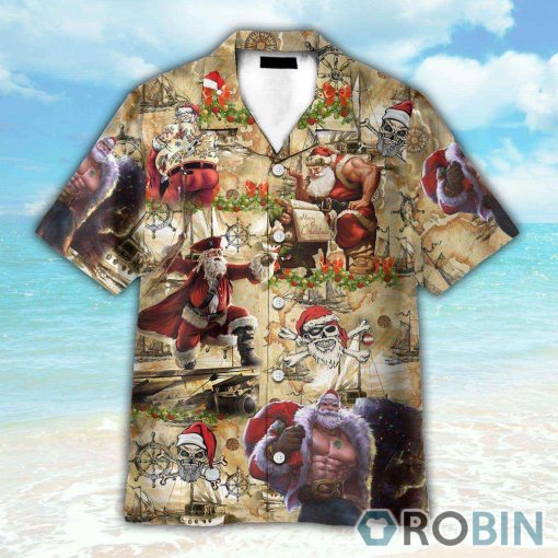 Amazing Pirate Santa Claus Hawaiian Shirt