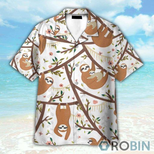 Amazing Sloth Family Climbing Tree Hawaiian Shirt