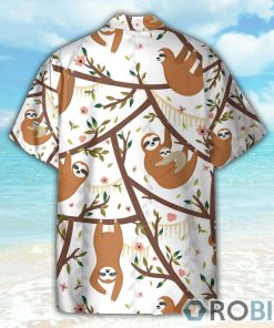 Amazing Sloth Family Climbing Tree Hawaiian Shirt Amazing Sloth Family Climbing Tree Hawaiian Shirt