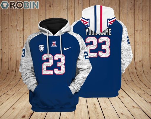 Arizona Wildcats Logo Design Hoodie Custom Name and Number