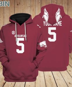 Arkansas Razorbacks Hoodie Custom Name and Number
