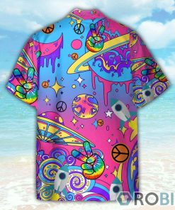 Astronaut In Colorful Hippie Space Hawaiian Shirt Astronaut In Colorful Hippie Space Hawaiian Shirt