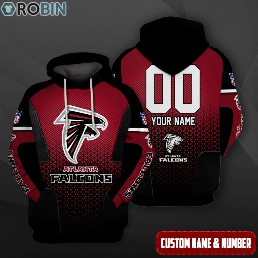 Atlanta Falcons Polygon Pattern Design 3D Hoodie
