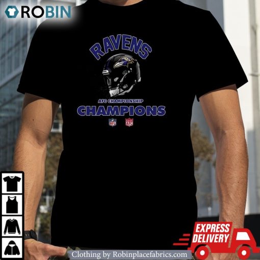Baltimore Ravens Afc Championship Season 2023-2024 Nfl Super Bowl Lvii Merchandise Helmet Winners Unisex Shirt