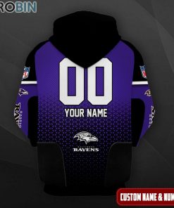 Baltimore Ravens Polygon Pattern Design 3D Hoodie