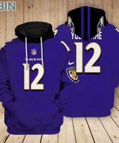 Baltimore Ravens Teams Hoodie Custom Name and Number