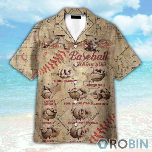 Baseball Pitching Grips Hawaiian Shirt