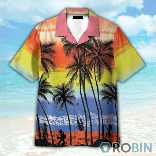 Beach Colorful Tropical Palm Tree Hawaiian Shirt