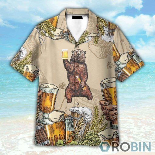 Bear and Beer Hawaiian Shirt