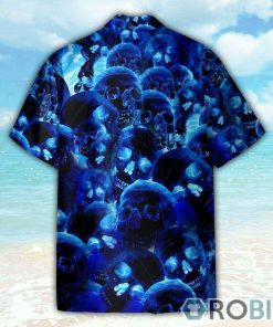 Blue Skull Men’s Button Up Shirts Hawaiian Shirt