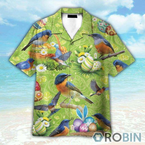 Bluebirds Happy Easter Day Hawaiian Shirt