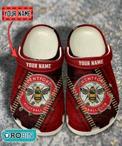 Brentford FC Leather Zip Design Crocs Shoes