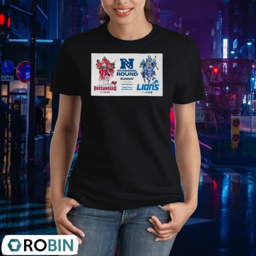 Buccaneers To Play Detroit Lions On The Road For Divisional Round 2024 Unisex Shirt