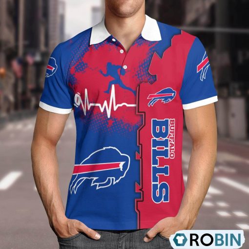 Buffalo Bills Heartbeat Polo Shirt, Buffalo Bills Unique Gifts