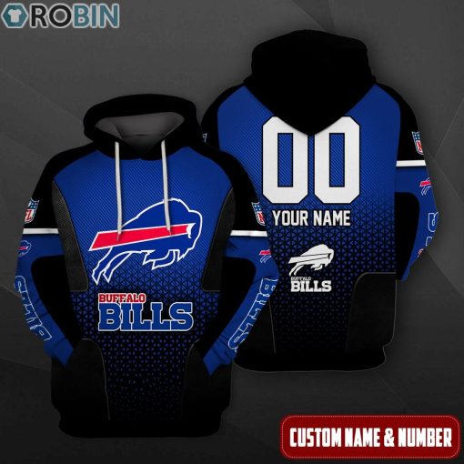 Buffalo Bills Polygon Pattern Design 3D Hoodie