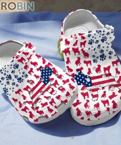 Bulldog American Flag Crocs For Dog Love