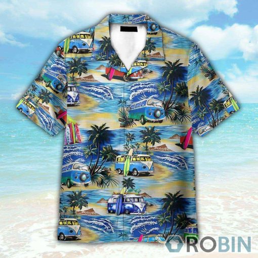 Campervan On The Beach Hawaiian Shirt