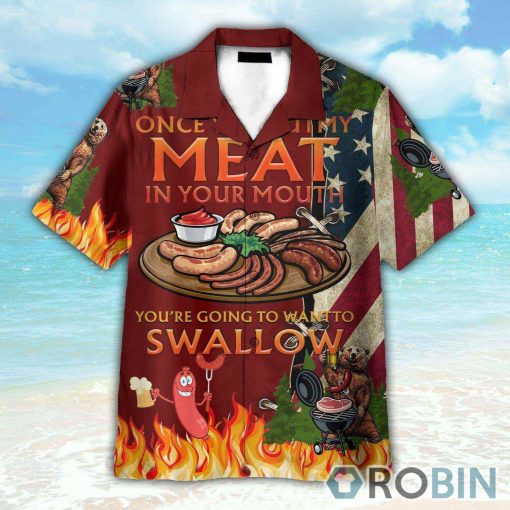 Camping Bear Put My Meat Want To Swallow Hawaiian Shirt