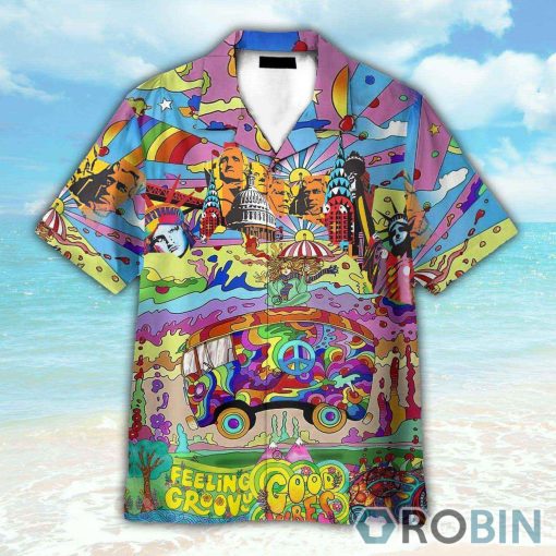 Camping Colorful Hippie Feeling Groovy Hawaiian Shirt