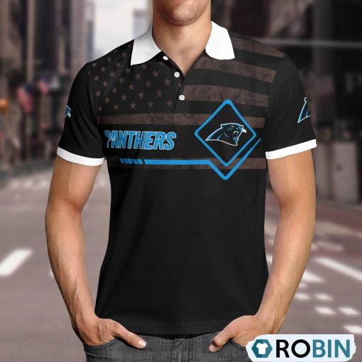 Carolina Panthers American Flag Polo Shirt, Panthers Gear