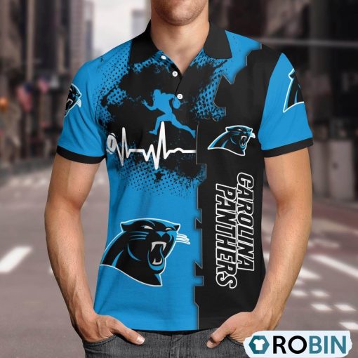 Carolina Panthers Heartbeat Polo Shirt, Panthers Gifts