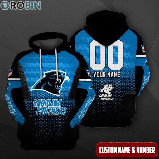 Carolina Panthers Polygon Pattern Design 3D Hoodie