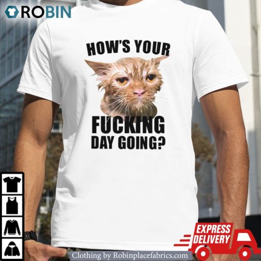 Cat Hows Your Fucking Day Going Shirt