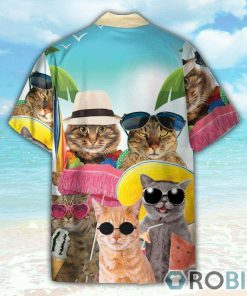 Cat Tropical Beach Hawaiian Shirts
